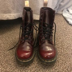 Almost brand new pair vegan red doc martens